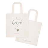 Floral Personalized Name Matron of Honor Wedding Cotton Canvas Tote Bag - The Cotton and Canvas Co.