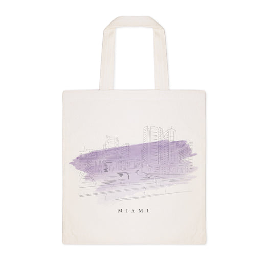 Miami Cityscape Cotton Canvas Tote Bag - The Cotton and Canvas Co.