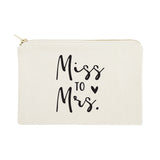 Miss to Mrs. Cotton Canvas Cosmetic Bag - The Cotton and Canvas Co.
