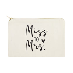 Miss to Mrs. Cotton Canvas Cosmetic Bag - The Cotton and Canvas Co.
