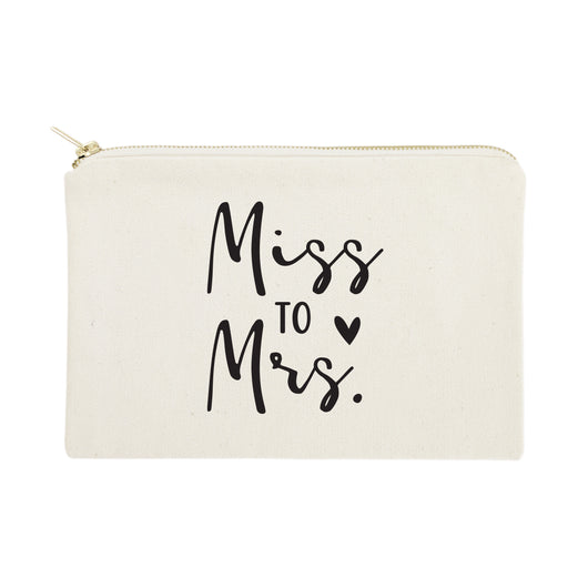 Miss to Mrs. Cotton Canvas Cosmetic Bag - The Cotton and Canvas Co.