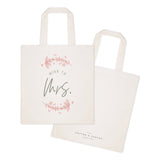 Floral Miss to Mrs. Wedding Cotton Canvas Tote Bag - The Cotton and Canvas Co.