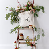 Personalized Handwritten Monogram Cotton Canvas Tote Bag - The Cotton and Canvas Co.