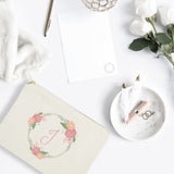 Personalized Monogram Floral Cosmetic Bag and Travel Make Up Pouch - The Cotton and Canvas Co.