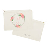 Personalized Monogram Floral Cosmetic Bag and Travel Make Up Pouch - The Cotton and Canvas Co.