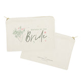 Floral Mother of the Bride Cotton Canvas Cosmetic Bag - The Cotton and Canvas Co.