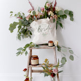 Floral Personalized Name Mother of the Bride Wedding Cotton Canvas Tote Bag - The Cotton and Canvas Co.