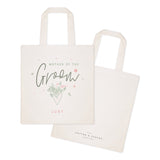 Floral Personalized Name Mother of the Groom  Wedding Cotton Canvas Tote Bag - The Cotton and Canvas Co.
