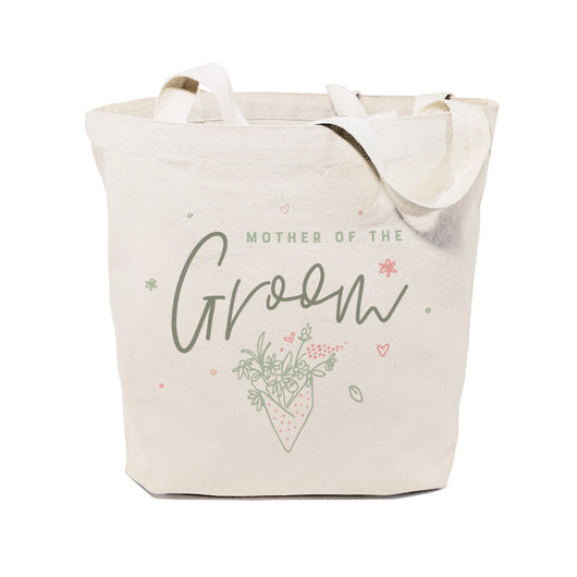 Floral Mother of the Groom Wedding Cotton Canvas Tote Bag - The Cotton and Canvas Co.
