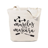 Muscles and Mascara Gym Cotton Canvas Tote Bag - The Cotton and Canvas Co.