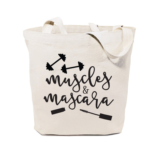 Muscles and Mascara Gym Cotton Canvas Tote Bag - The Cotton and Canvas Co.
