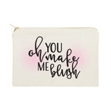 Oh You Make Me Blush Cotton Canvas Cosmetic Bag - The Cotton and Canvas Co.