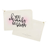 Oh You Make Me Blush Cotton Canvas Cosmetic Bag - The Cotton and Canvas Co.