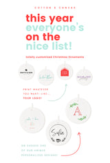 Custom Christmas Ornament - The Cotton and Canvas Co.