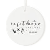 Our First Christmas Engaged with Date Christmas Ornament - The Cotton and Canvas Co.