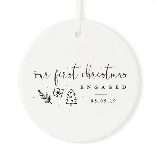 Our First Christmas Engaged with Date Christmas Ornament - The Cotton and Canvas Co.