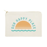 Our Happy Place Cotton Canvas Cosmetic Bag - The Cotton and Canvas Co.