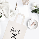 Personalized Name Skull Cotton Canvas Tote Bag - The Cotton and Canvas Co.