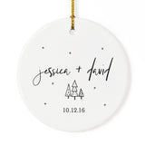 Personalized Couple Names and Date Christmas Ornament - The Cotton and Canvas Co.