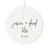 Personalized Couple Names and Date Christmas Ornament - The Cotton and Canvas Co.