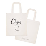 Personalized Name Ghost Cotton Canvas Tote Bag - The Cotton and Canvas Co.