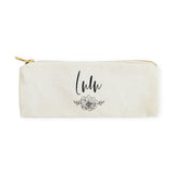 Personalized Name Modern Floral Cotton Canvas Pencil Case and Travel Pouch - The Cotton and Canvas Co.