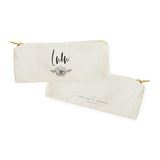 Personalized Name Modern Floral Cotton Canvas Pencil Case and Travel Pouch - The Cotton and Canvas Co.