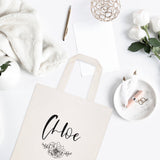 Personalized Name Modern Floral Cotton Canvas Tote Bag - The Cotton and Canvas Co.
