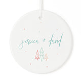 Modern Personalized Couple Names Christmas Ornament - The Cotton and Canvas Co.