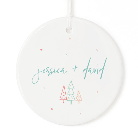 Modern Personalized Couple Names Christmas Ornament - The Cotton and Canvas Co.