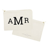 Personalized Triple Modern Monogram Cosmetic Bag and Travel Make Up Pouch - The Cotton and Canvas Co.