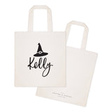 Personalized Name Witch Cotton Canvas Tote Bag - The Cotton and Canvas Co.