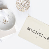 Personalized Modern Name Cosmetic Bag and Travel Make Up Pouch - The Cotton and Canvas Co.