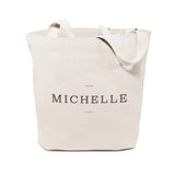 Personalized Modern Name Cotton Canvas Tote Bag - The Cotton and Canvas Co.
