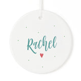 Personalized Name Heart Christmas Ornament - The Cotton and Canvas Co.
