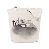 Seattle Cityscape Cotton Canvas Tote Bag - The Cotton and Canvas Co.