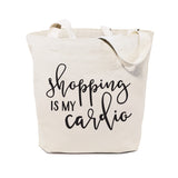 Shopping Is My Cardio Cotton Canvas Tote Bag - The Cotton and Canvas Co.