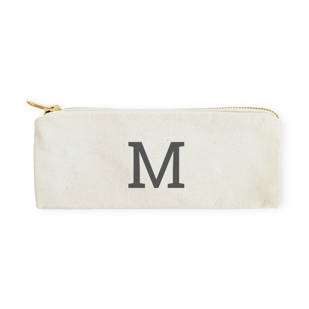 Personalized Modern Monogram Pencil Case and Travel Pouch A