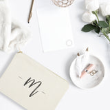 Personalized Handwritten Monogram Cosmetic Bag and Travel Make Up Pouch - The Cotton and Canvas Co.
