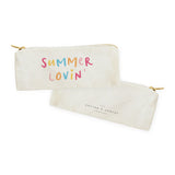 Summer Lovin' Cotton Canvas Pencil Case and Travel Pouch - The Cotton and Canvas Co.