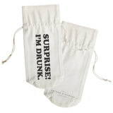 Surprise, I'm Drunk! Cotton Canvas Wine Bag - The Cotton and Canvas Co.