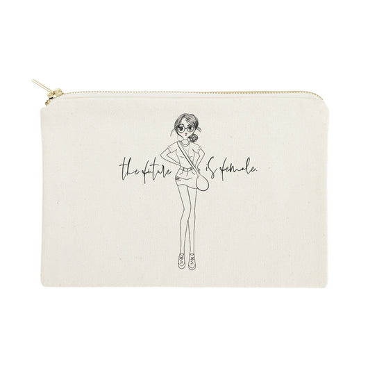 The Future is Female Cotton Canvas Cosmetic Bag - The Cotton and Canvas Co.
