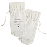 Things Could Be Worse Cotton Canvas Wine Bag - The Cotton and Canvas Co.