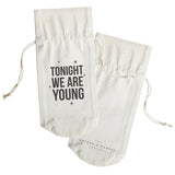 Tonight We Are Young Cotton Canvas Wine Bag - The Cotton and Canvas Co.