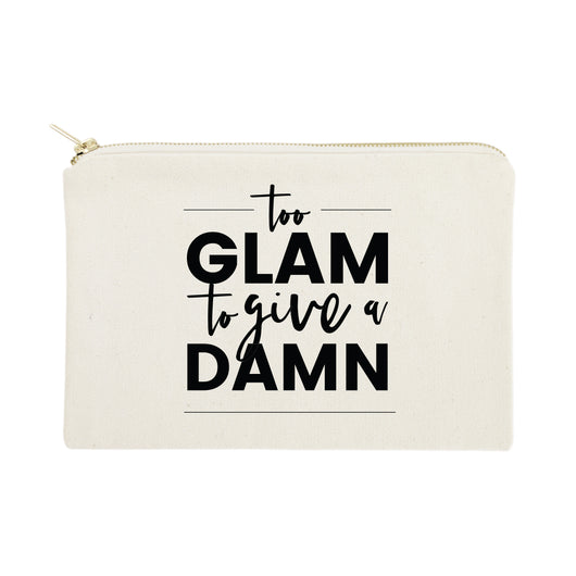Too Glam to Give a Damn Cotton Canvas Cosmetic Bag - The Cotton and Canvas Co.