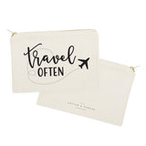 Travel Often Cotton Canvas Cosmetic Bag - The Cotton and Canvas Co.
