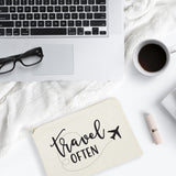Travel Often Cotton Canvas Cosmetic Bag - The Cotton and Canvas Co.