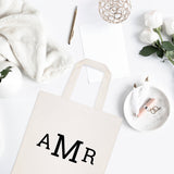 Personalized Triple Monogram Cotton Canvas Tote Bag - The Cotton and Canvas Co.