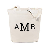 Personalized Triple Monogram Cotton Canvas Tote Bag - The Cotton and Canvas Co.