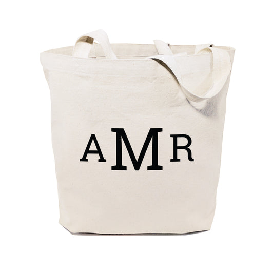 Personalized Triple Monogram Cotton Canvas Tote Bag - The Cotton and Canvas Co.